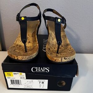 Chaps size 7 blue wedge sandal